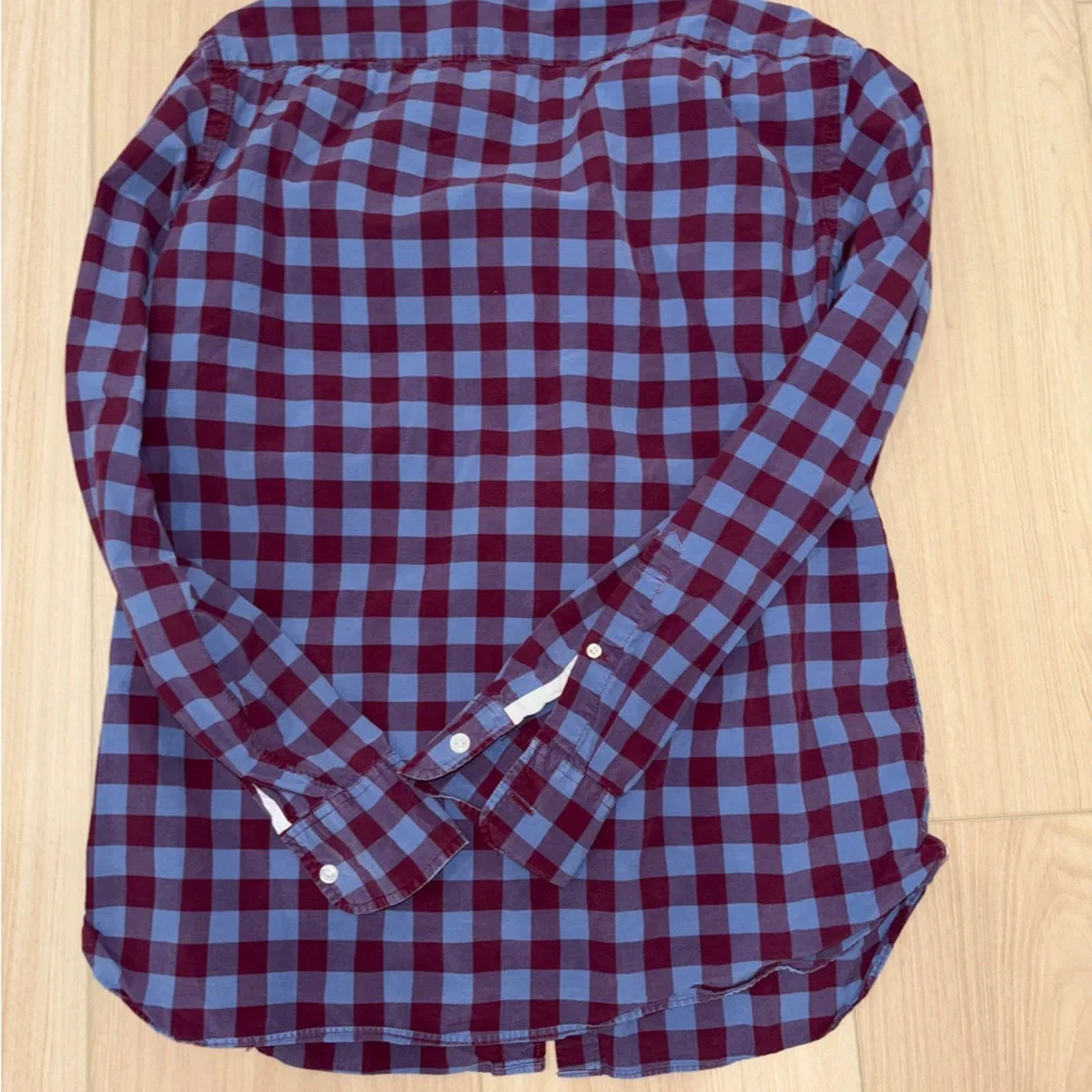 J. Crew Red and Blue Plaid Casual Button Down Shirt